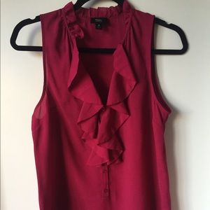 Burgundy Sleeveless Blouse